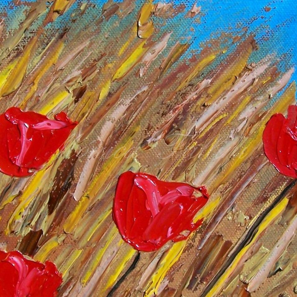 Painting titled 'Tulips in the wind' by Monica Fallini