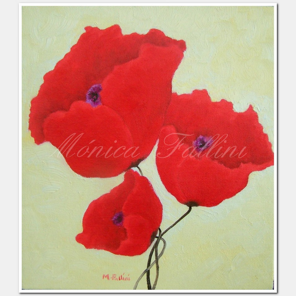 Painting titled '3 poppies' by Monica Fallini