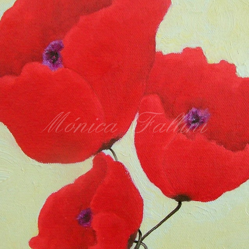 Painting titled '3 poppies' by Monica Fallini