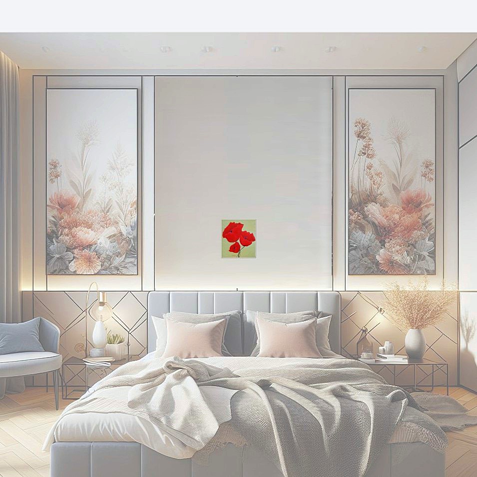 Painting titled '3 poppies' by Monica Fallini