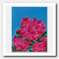 Pink Hydrangeas, sculpted painting.