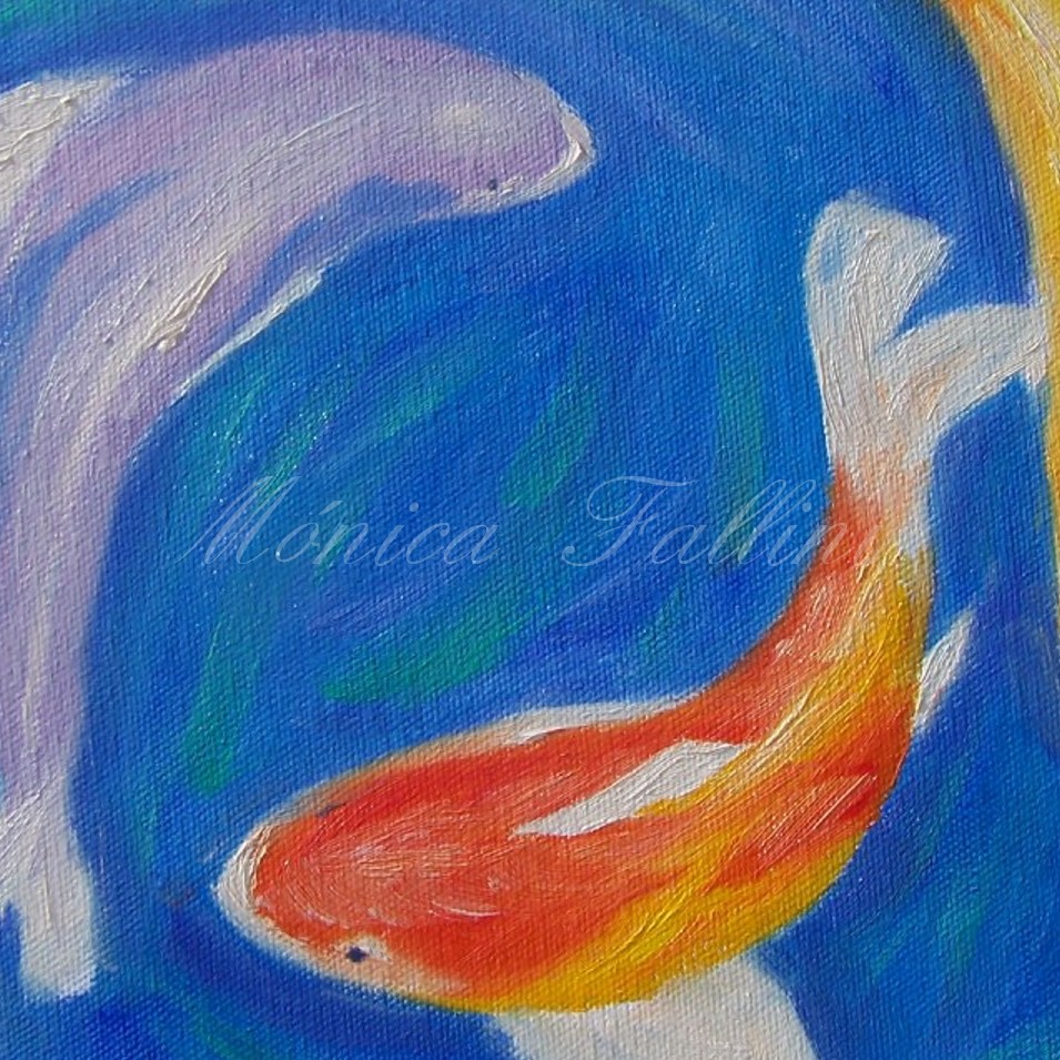 Painting titled 'Koi fish' by Monica Fallini