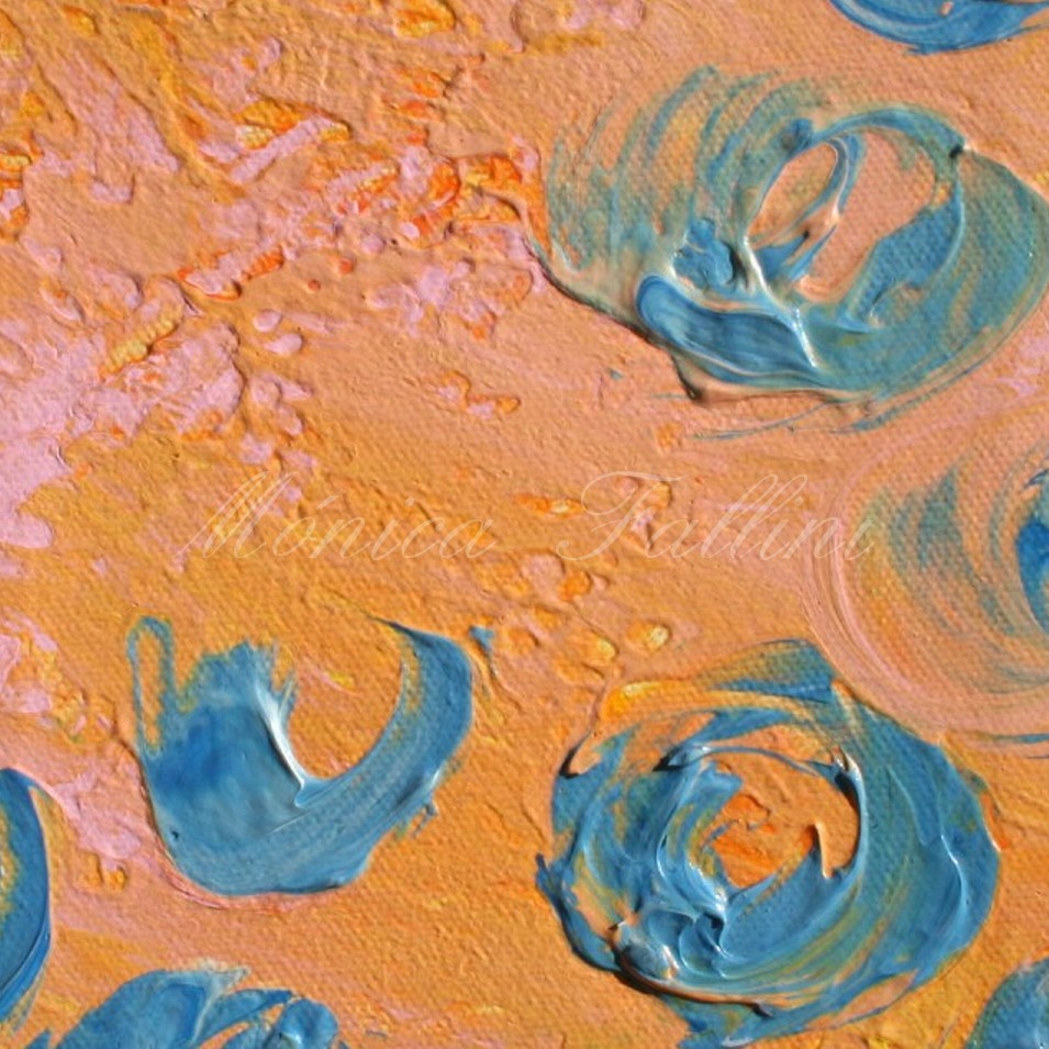 Painting titled 'Blue poppies' by Monica Fallini