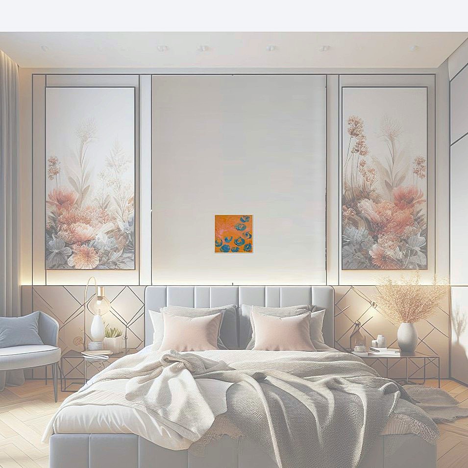 Painting titled 'Blue poppies' by Monica Fallini
