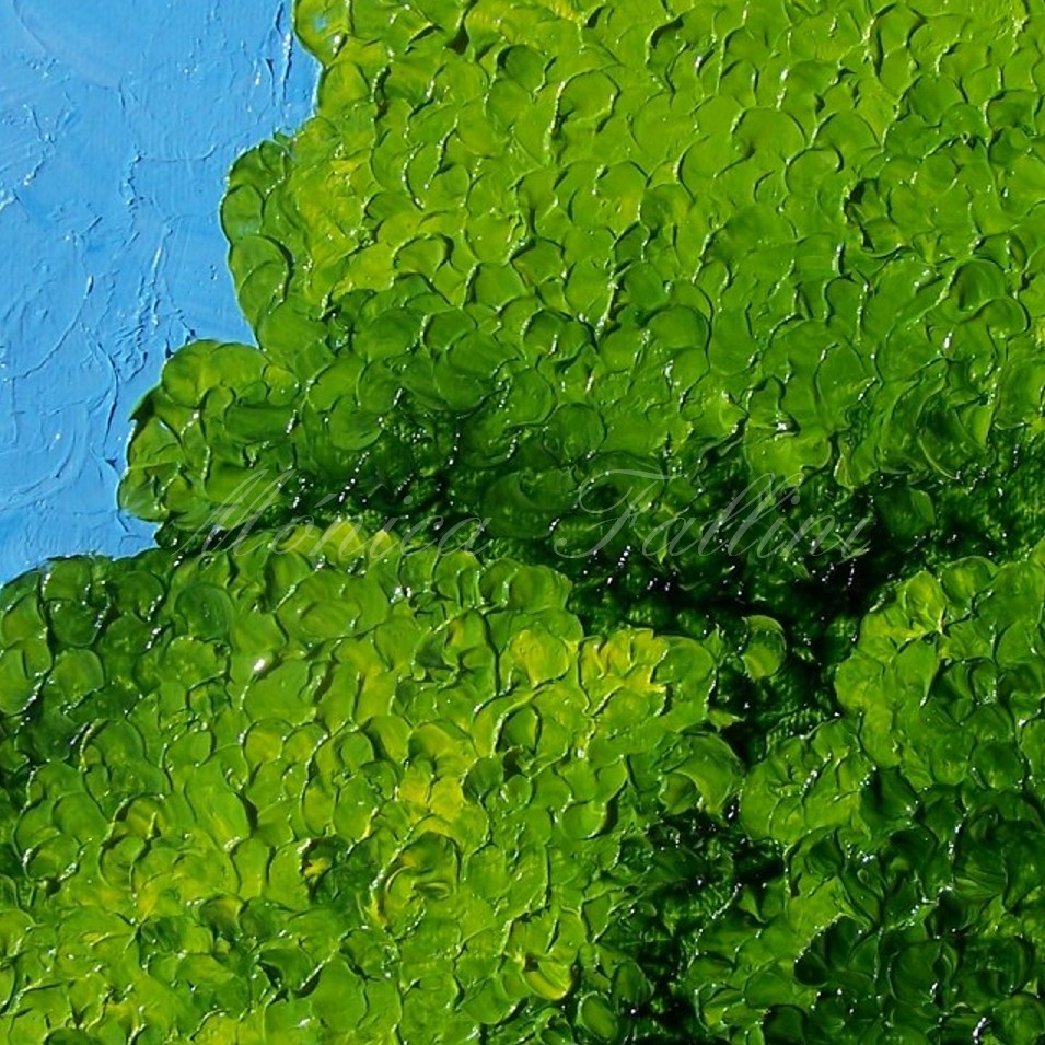 Painting titled 'Green Hydrangeas' by Monica Fallini