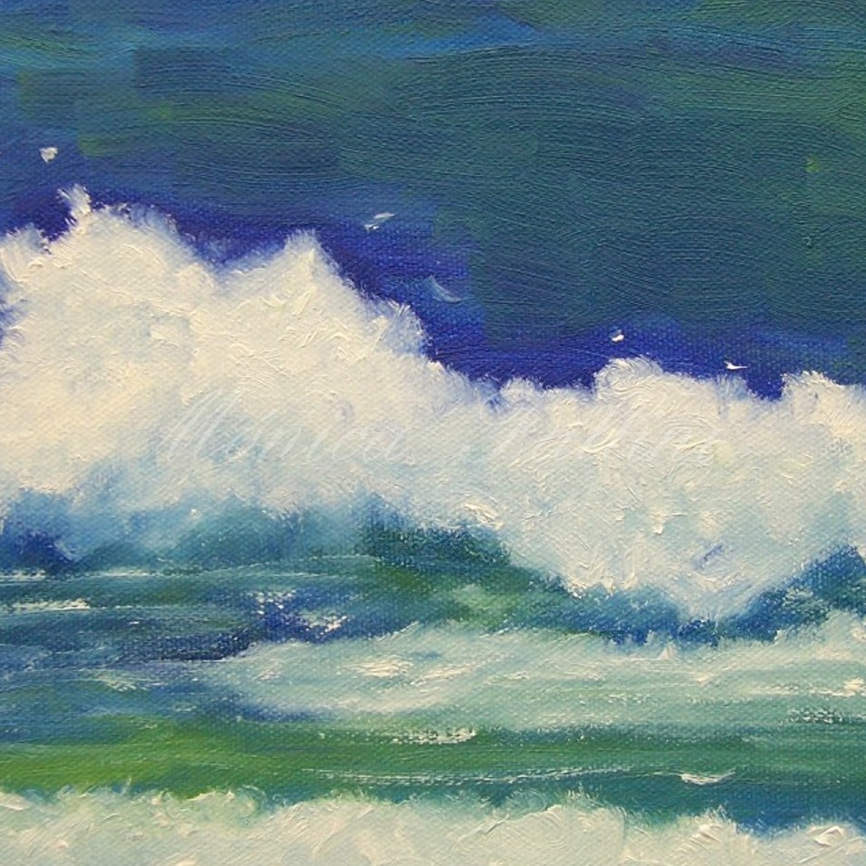 Painting titled 'Galveston # XIX, surf study.' by Monica Fallini