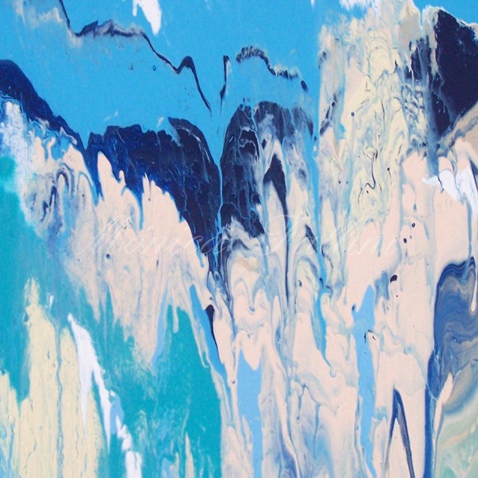 Painting titled 'Glacier and mountains' by Monica Fallini