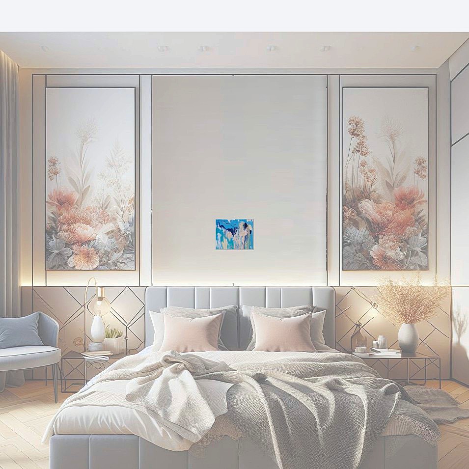 Painting titled 'Glacier and mountains' by Monica Fallini