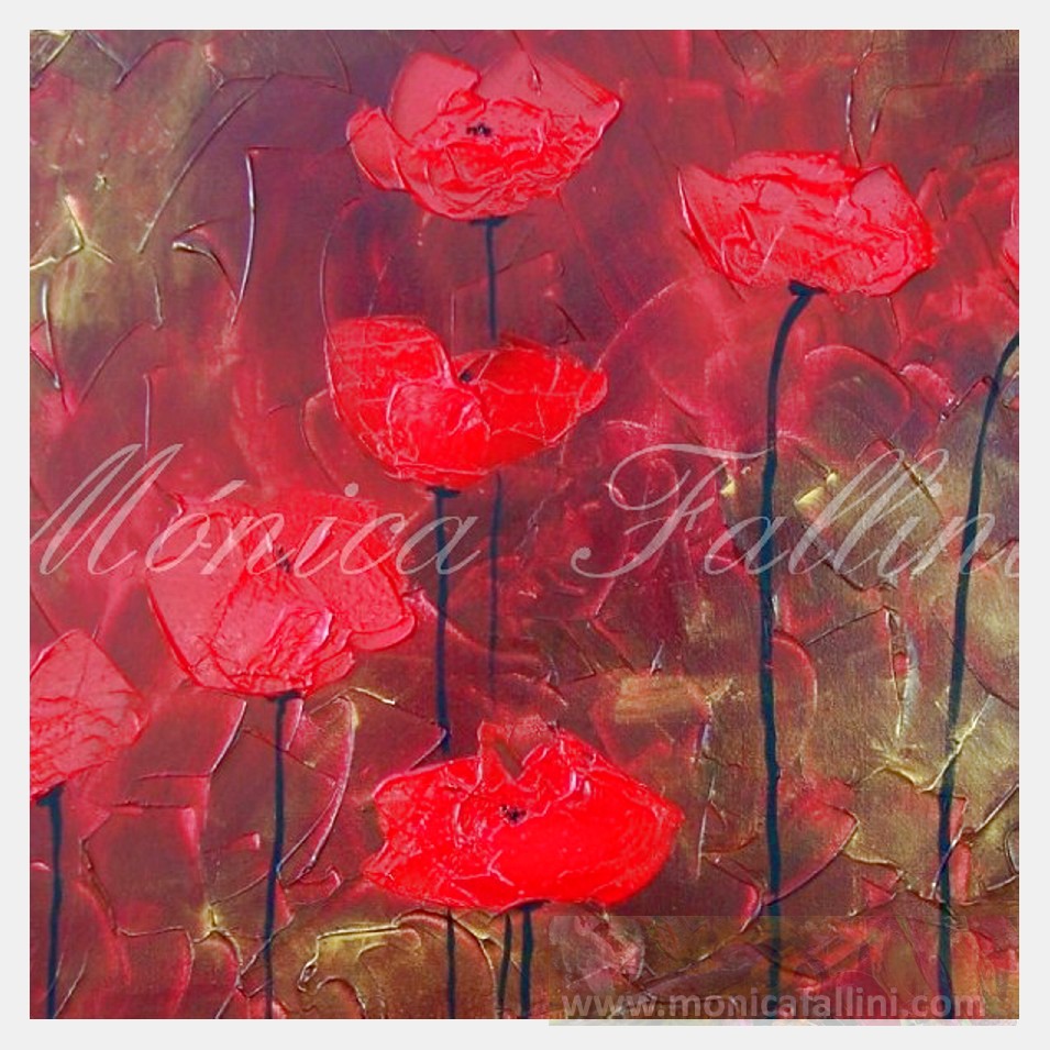 Painting titled 'Prosperity Poppies' by Monica Fallini