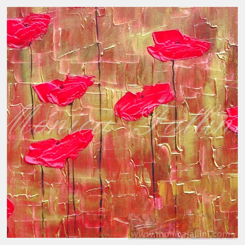 Painting titled 'Prosperity Poppies III' by Monica Fallini
