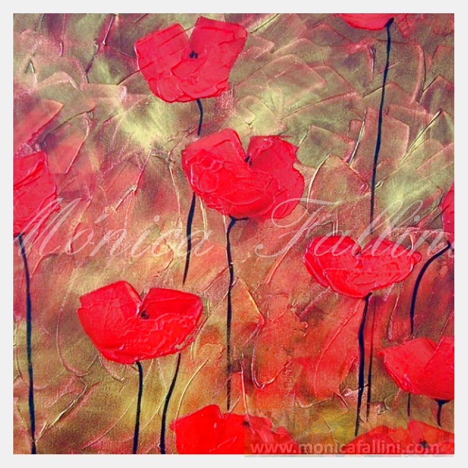 Painting titled 'Prosperity Poppies II' by Monica Fallini