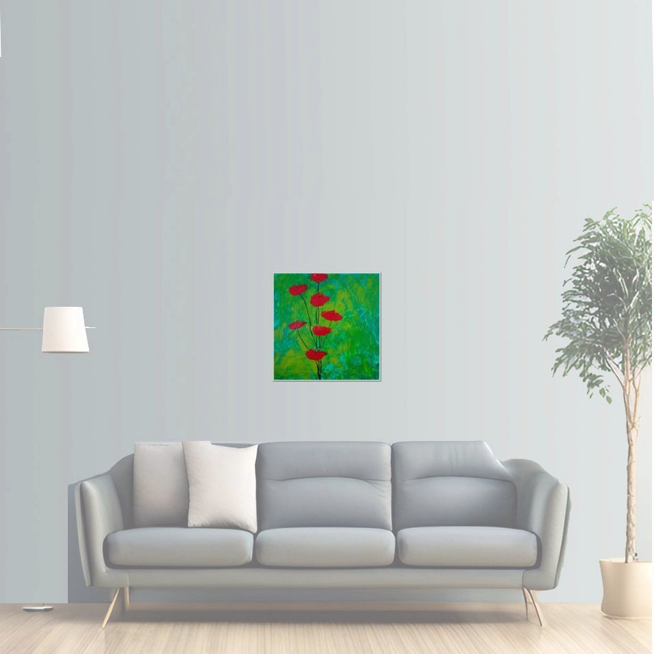Painting titled 'Together, growing tall III' by Monica Fallini