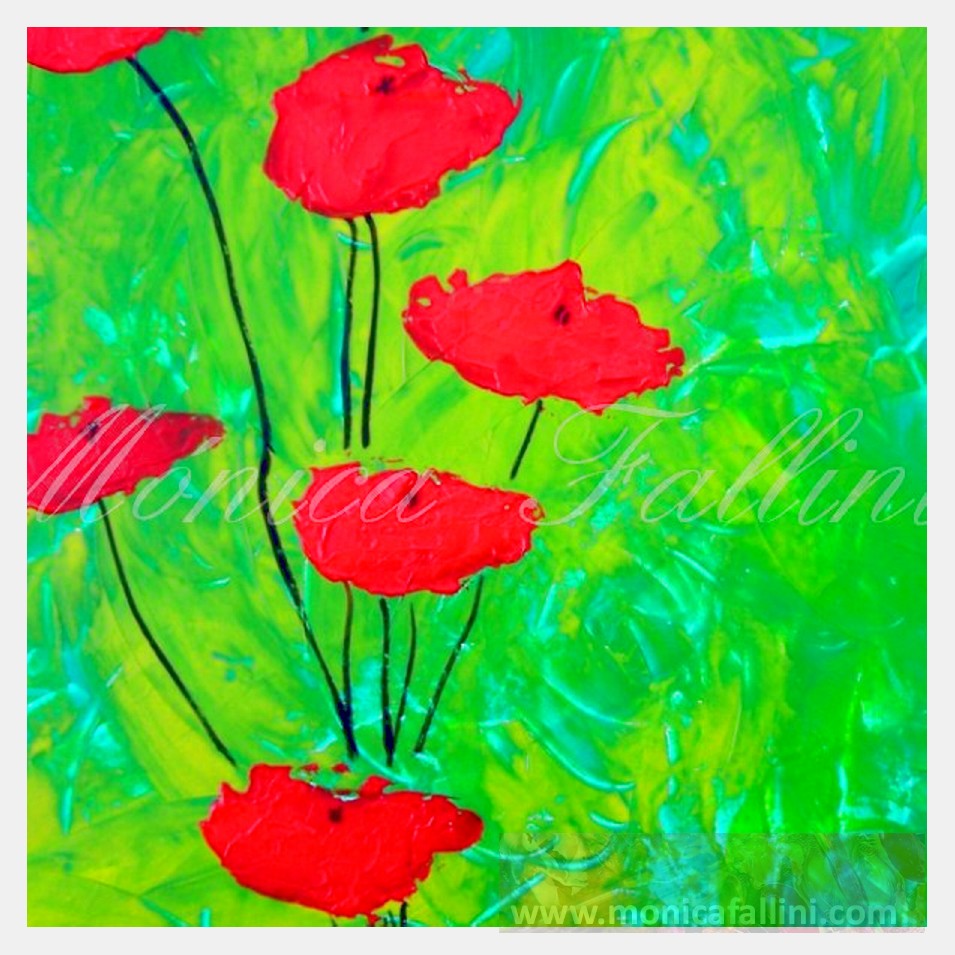 Painting titled 'Together, growing tall III' by Monica Fallini