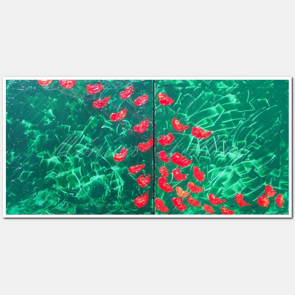 Painting titled 'Summer days, growing together' by Monica Fallini