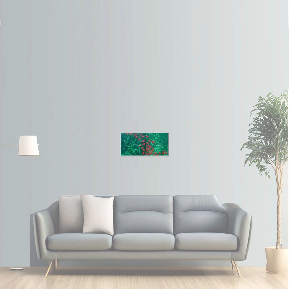 Painting titled 'Summer days, growing together' by Monica Fallini