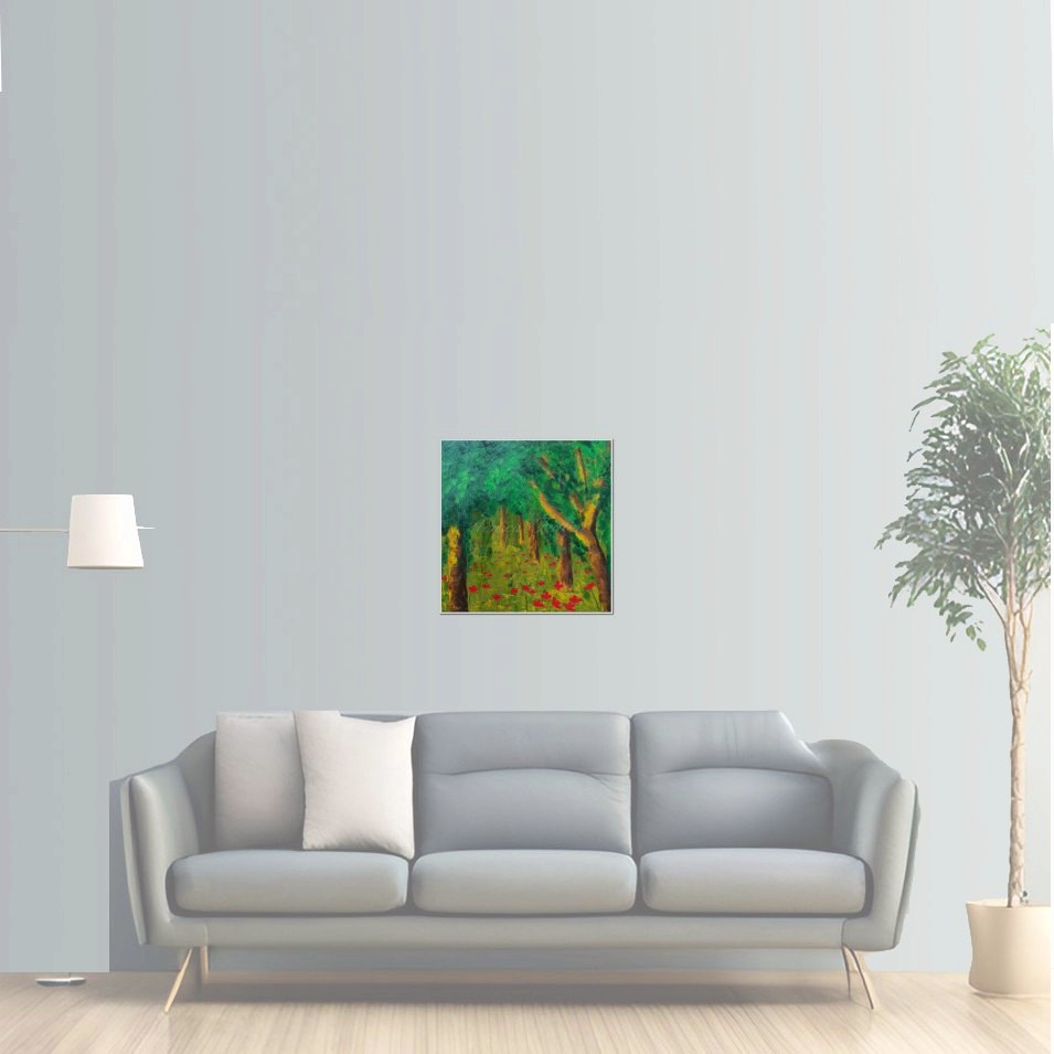 Painting titled 'Poppies path II' by Monica Fallini