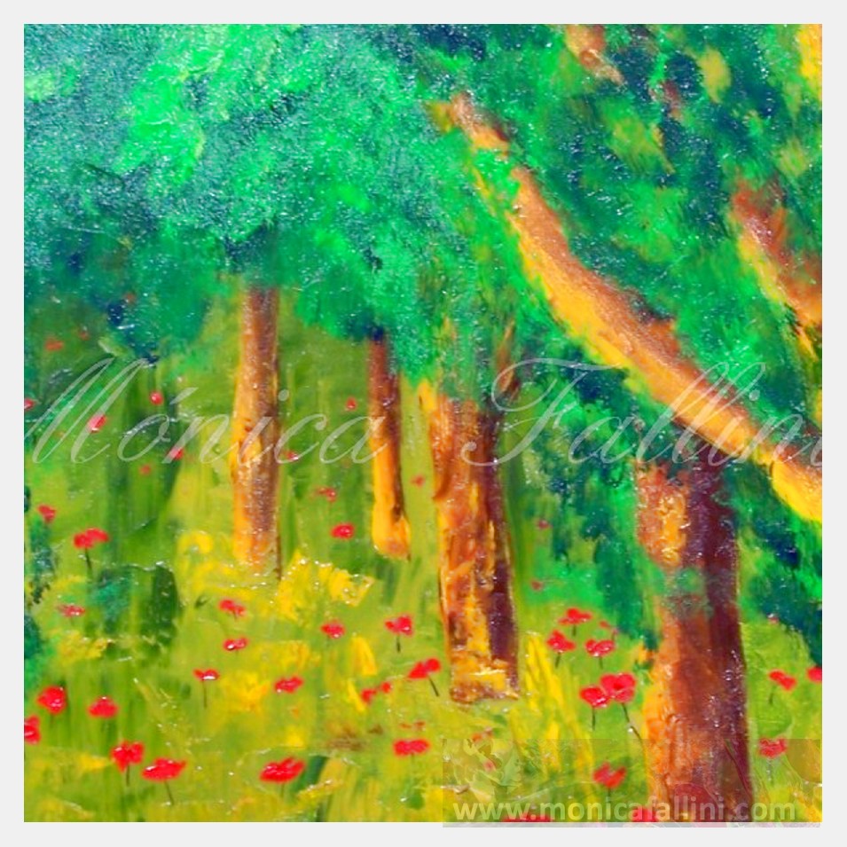 Painting titled 'Poppies path II' by Monica Fallini