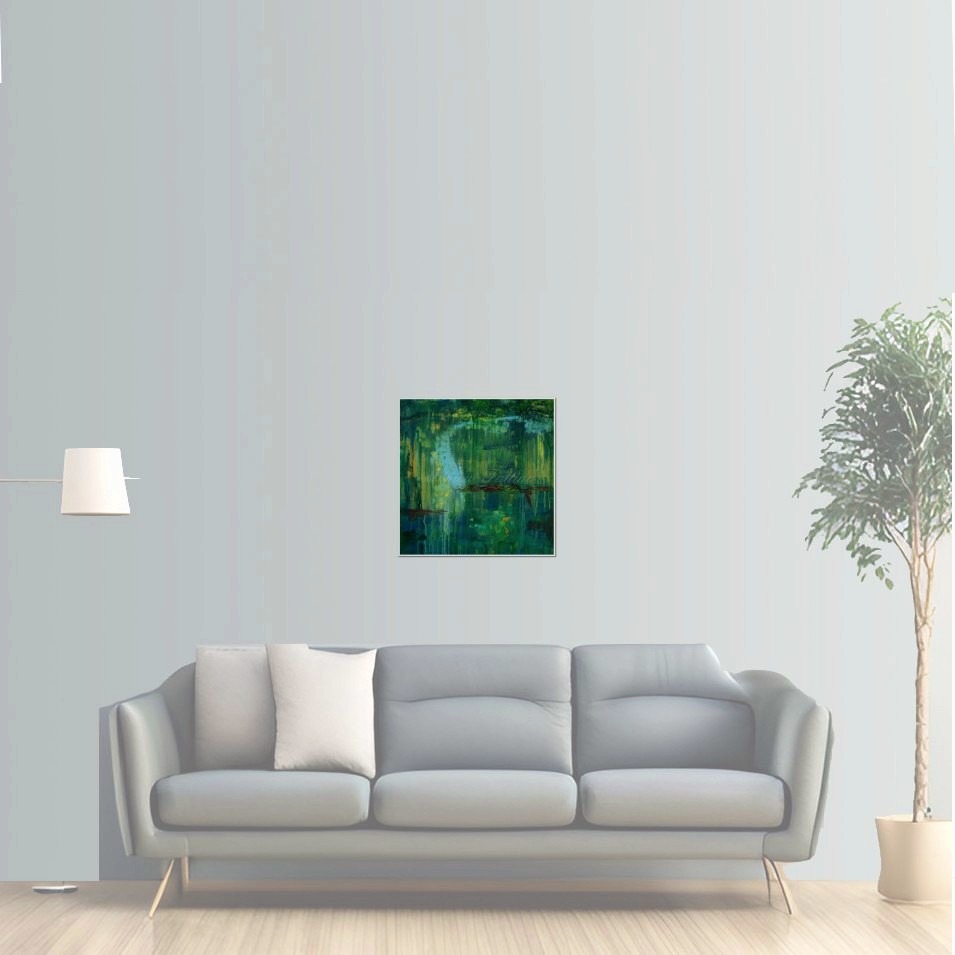 Painting titled 'Rock formations under the ocean' by Monica Fallini