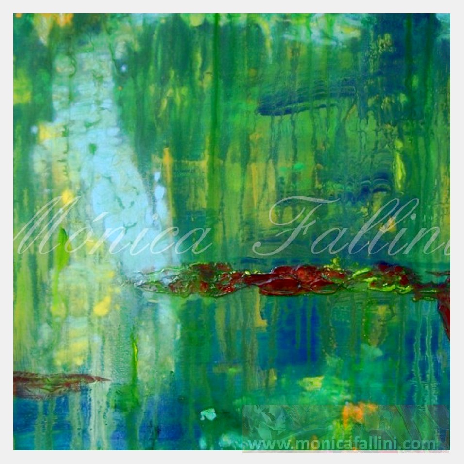 Painting titled 'Rock formations under the ocean' by Monica Fallini