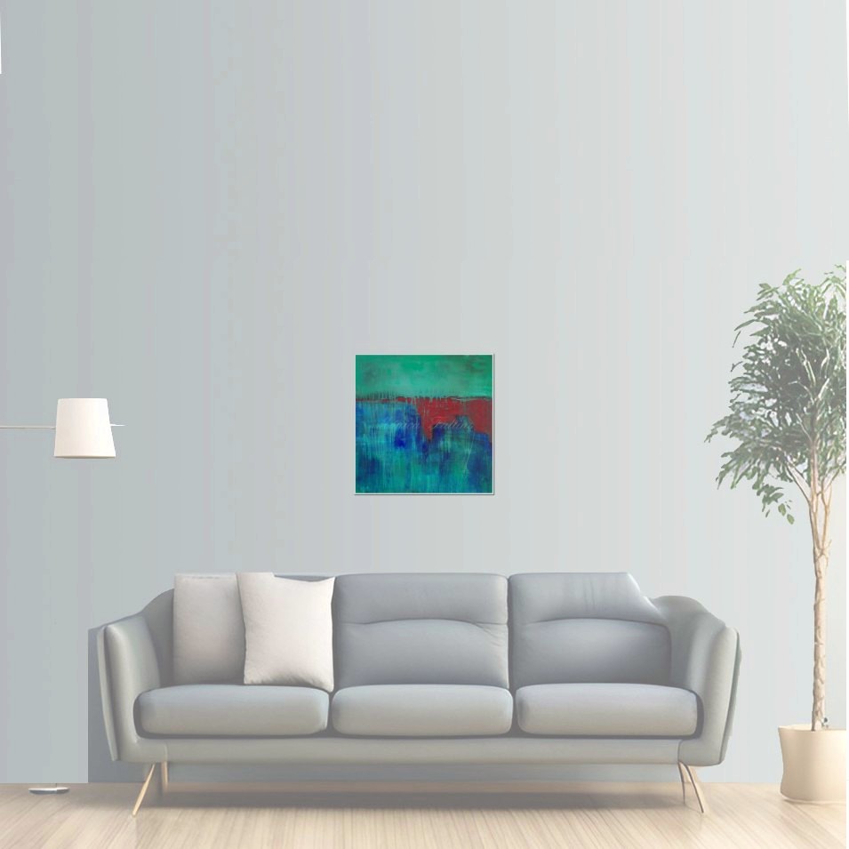 Painting titled 'Rock formations under the sea II' by Monica Fallini