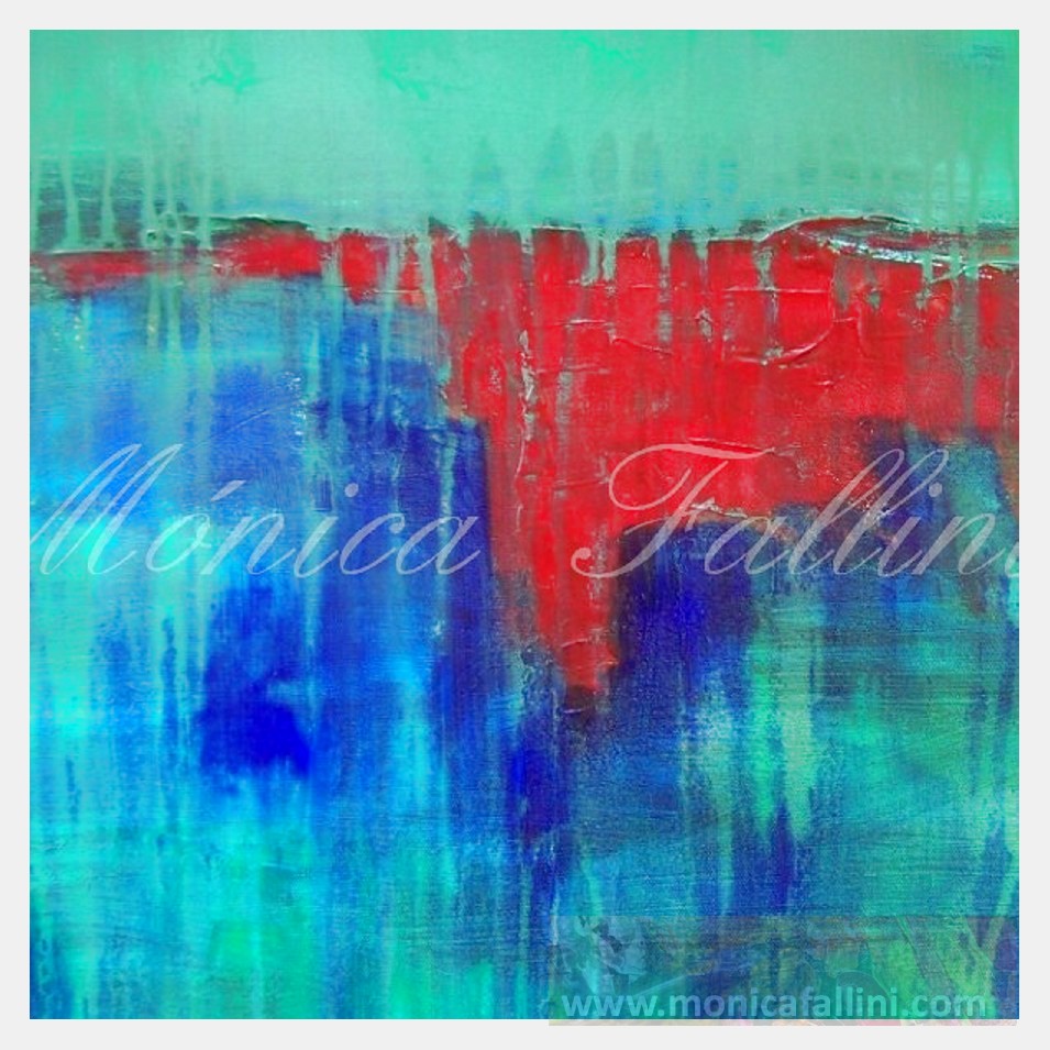 Painting titled 'Rock formations under the sea II' by Monica Fallini