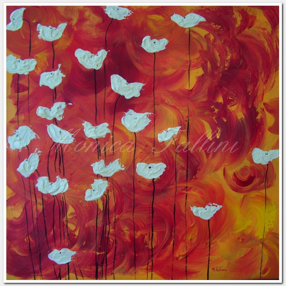 Painting titled 'Poppies in the Summer heat' by Monica Fallini
