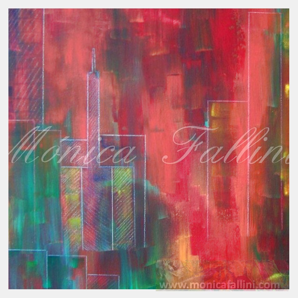Painting titled 'Urban Memories VI' by Monica Fallini