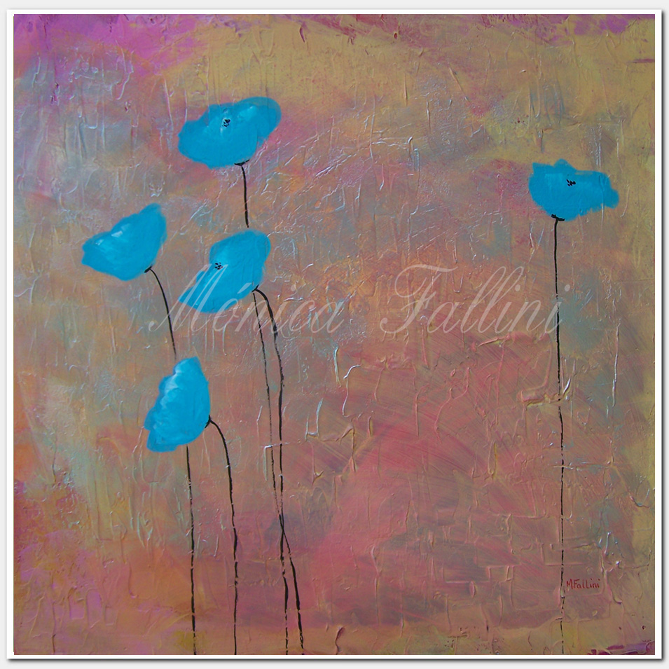Painting titled 'Paper Poppies V' by Monica Fallini