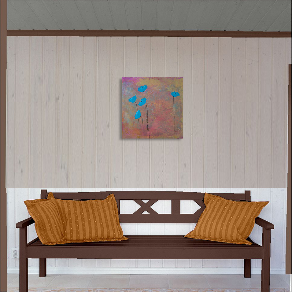 Painting titled 'Paper Poppies V' by Monica Fallini
