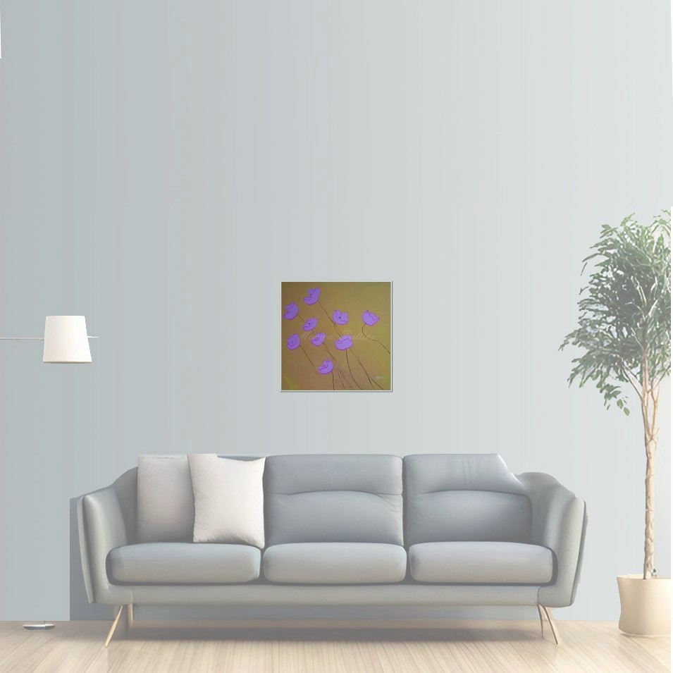Painting titled 'Pink poppies on a windy day' by Monica Fallini