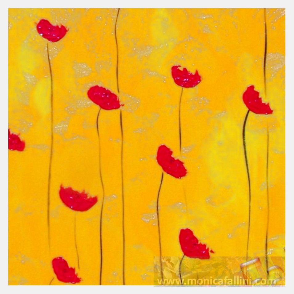 Painting titled 'Arrangement of Poppies' by Monica Fallini