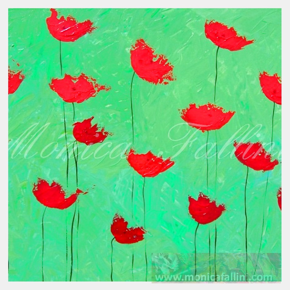 Painting titled 'Poppies providence' by Monica Fallini