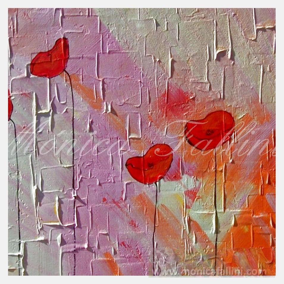 Painting titled 'Energy field with red Poppies' by Monica Fallini
