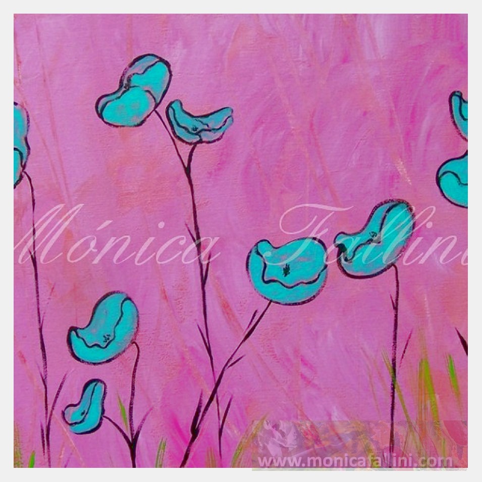 Painting titled 'Paper Poppies VI' by Monica Fallini