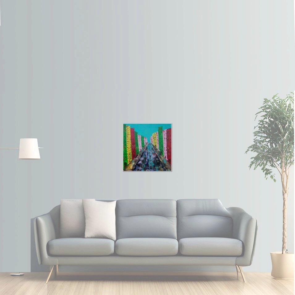 Painting titled 'Urban memories VII' by Monica Fallini