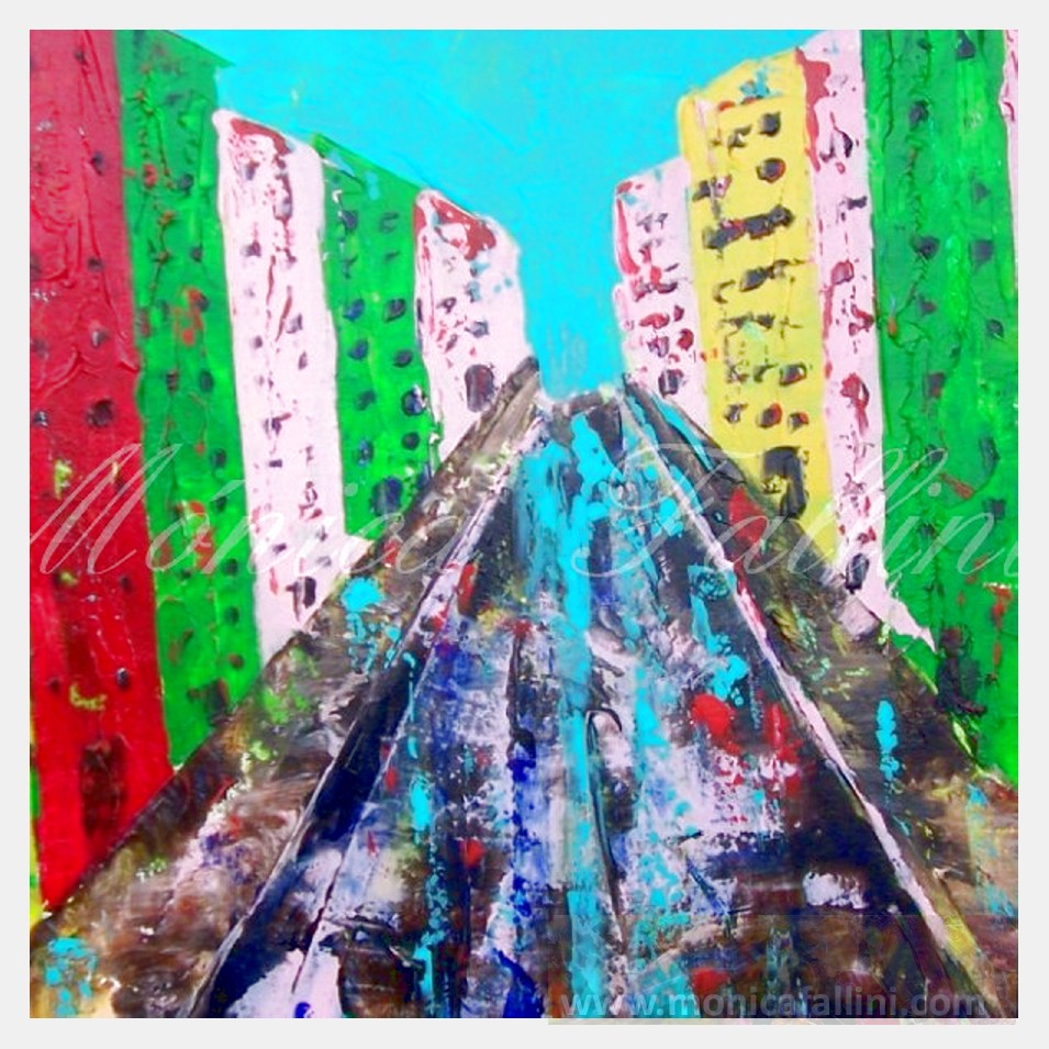 Painting titled 'Urban memories VII' by Monica Fallini