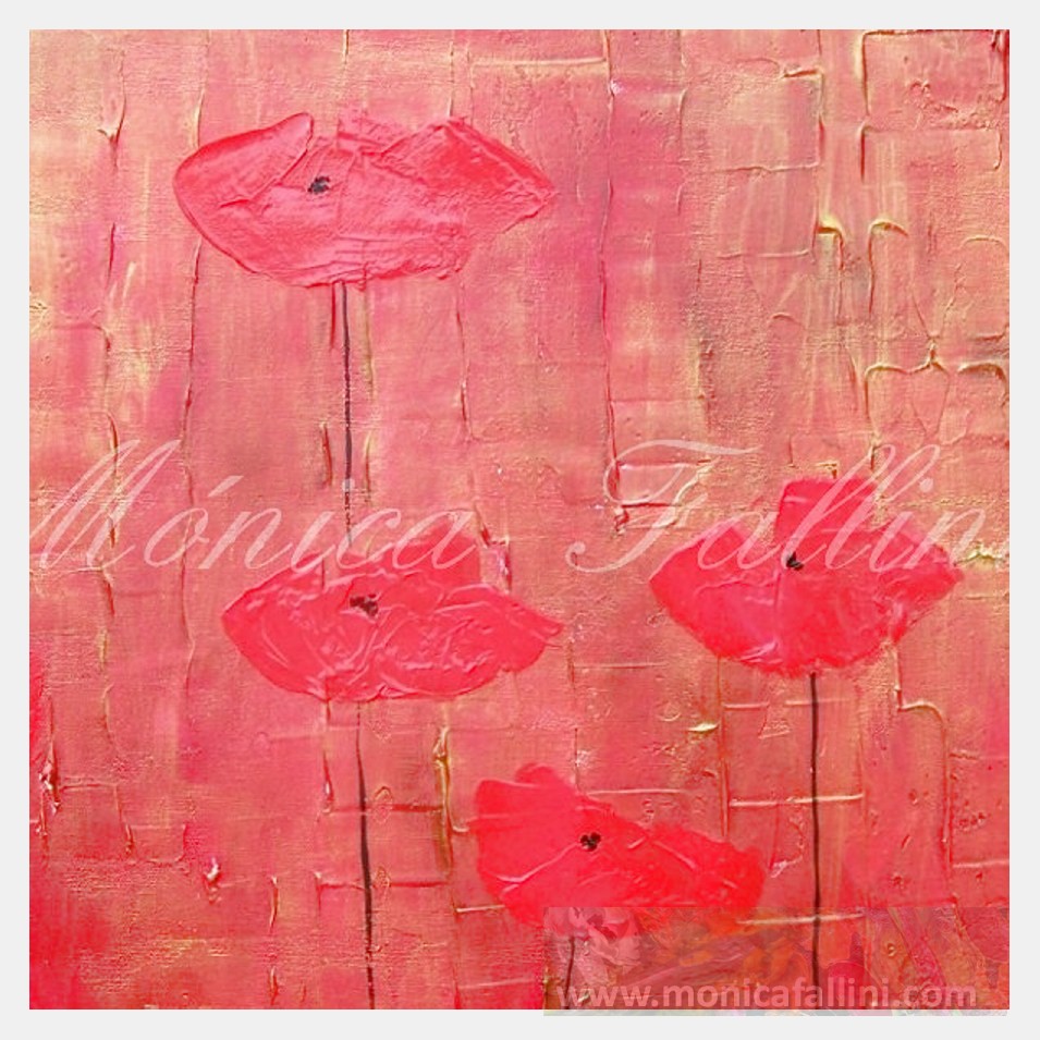 Painting titled 'Prosperity Poppies VI' by Monica Fallini
