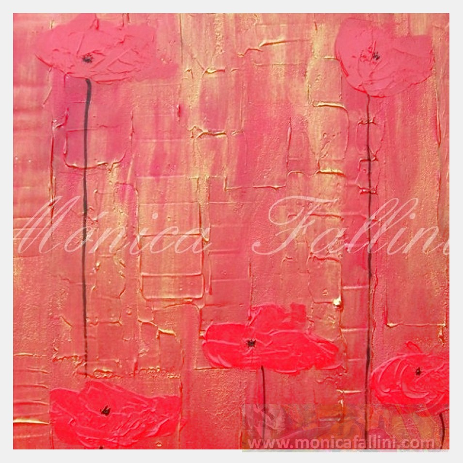 Painting titled 'Prosperity Poppies V' by Monica Fallini