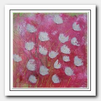 White Poppies on pink